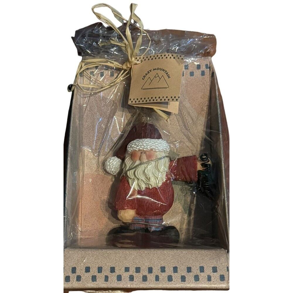 Crazy Mountain Santa Ornament Christmas Holiday Figure‎ Primitive Folk Art NEW